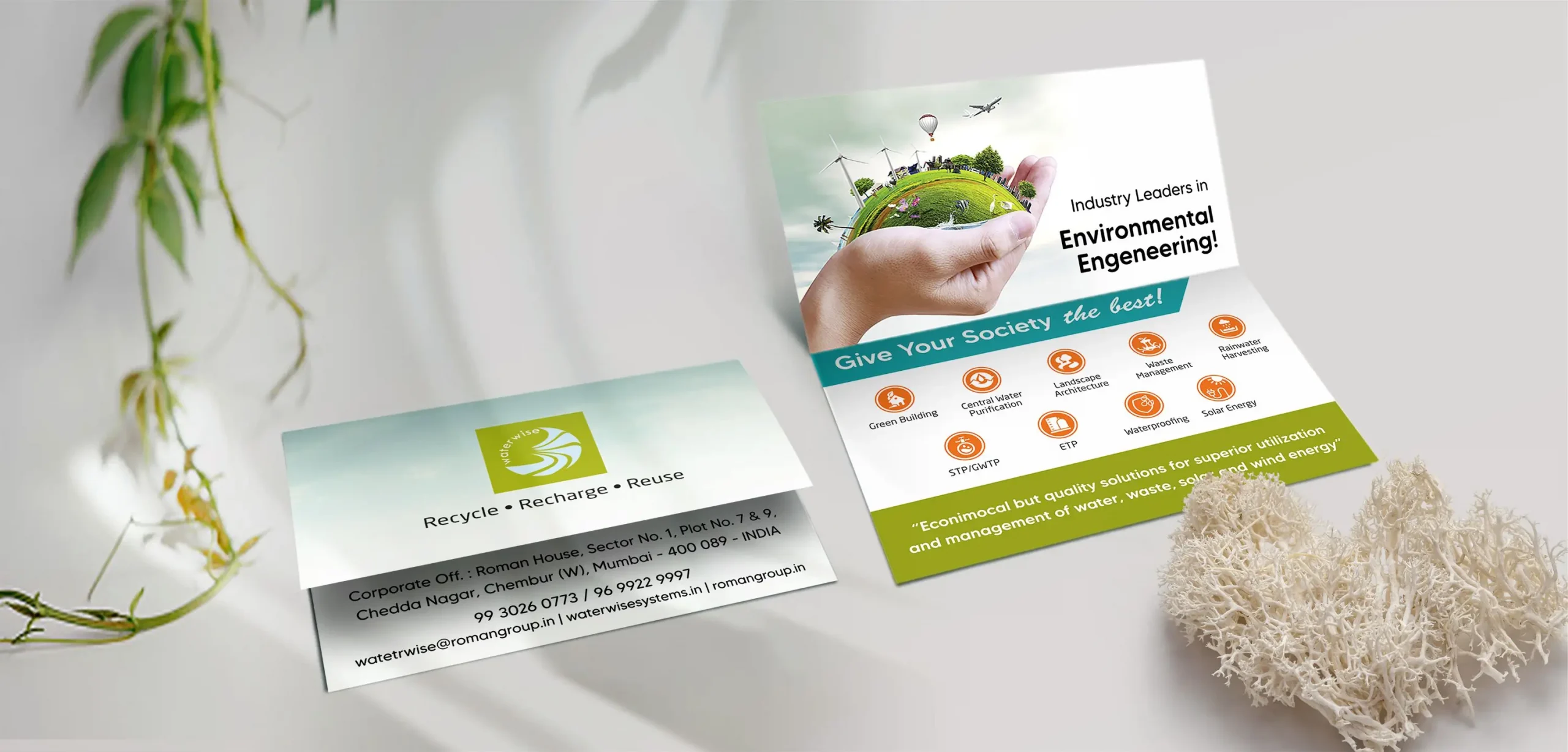 Waste Water Management Brand Stationery Design Logo Visiting Card
