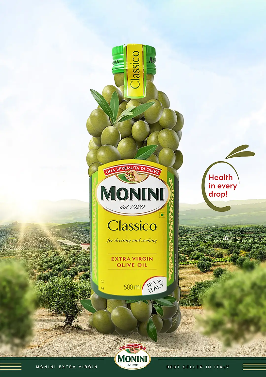 Creative Digital Media Design for Monini Oil Product