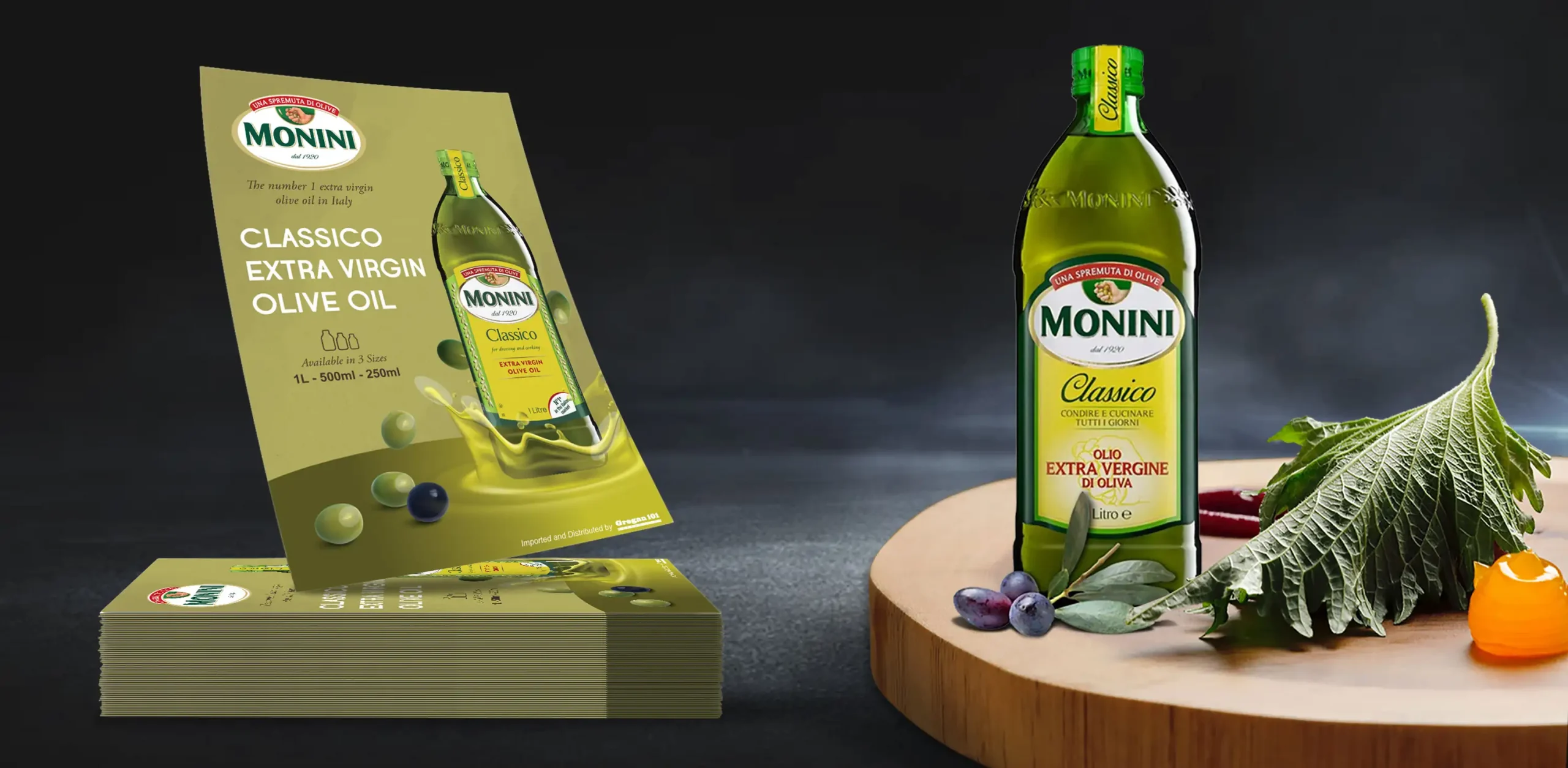 Photoshoot and Flyer Design for Oil Brand Monini