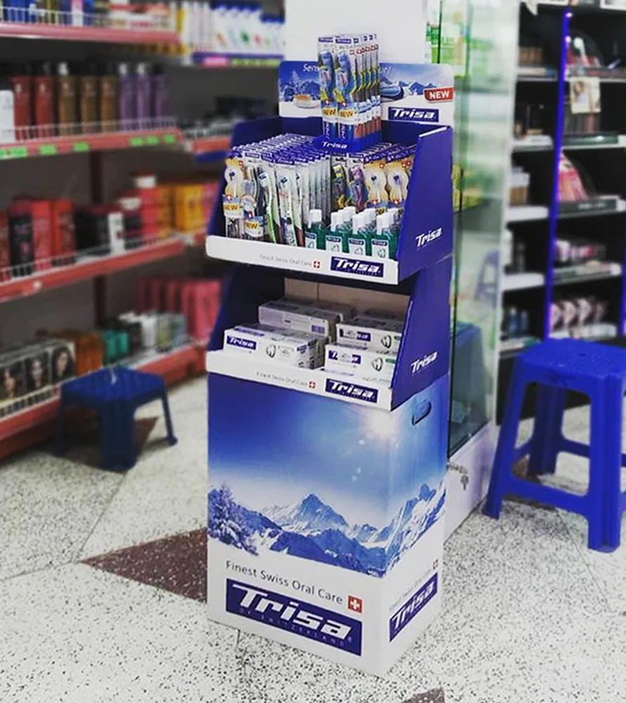 Product display stand design for Trisa