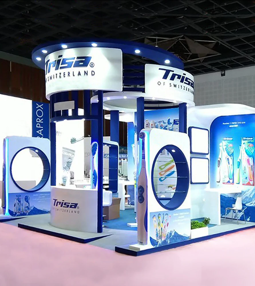 Exhibition stall design for Trisa, a swiss toothbrush brand